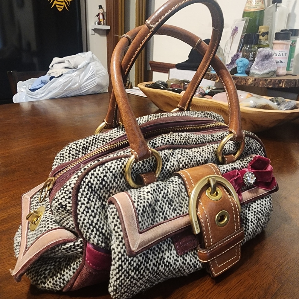 COACH RARE LIMITED EDITION SOHO TWEED/SUEDE SATCHEL BAG